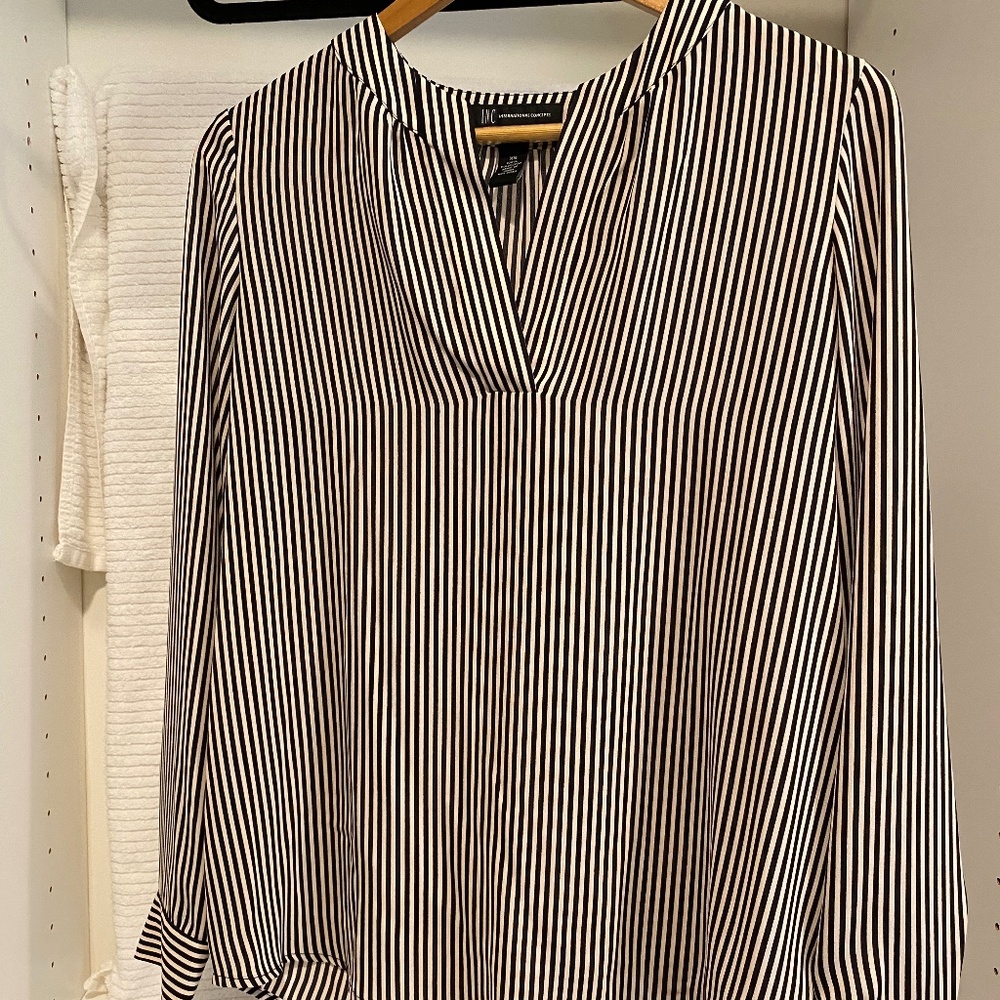 Black and White Striped Blouse